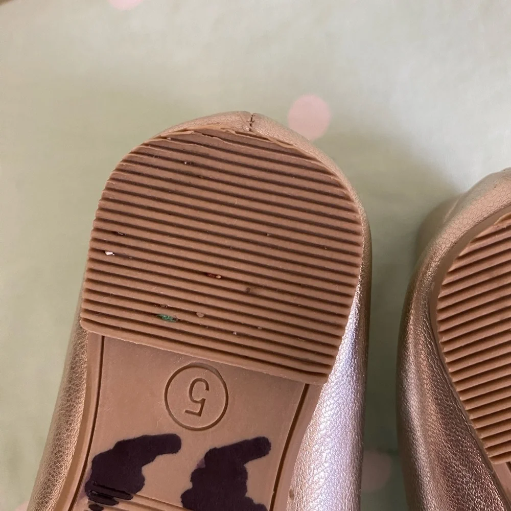 Toddler Baby Cat & Jack Girls Gold Bun Dress Shoes Size 5